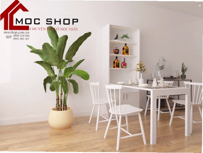Bàn ăn thông minh kết hợp tủ rượu hiện đại