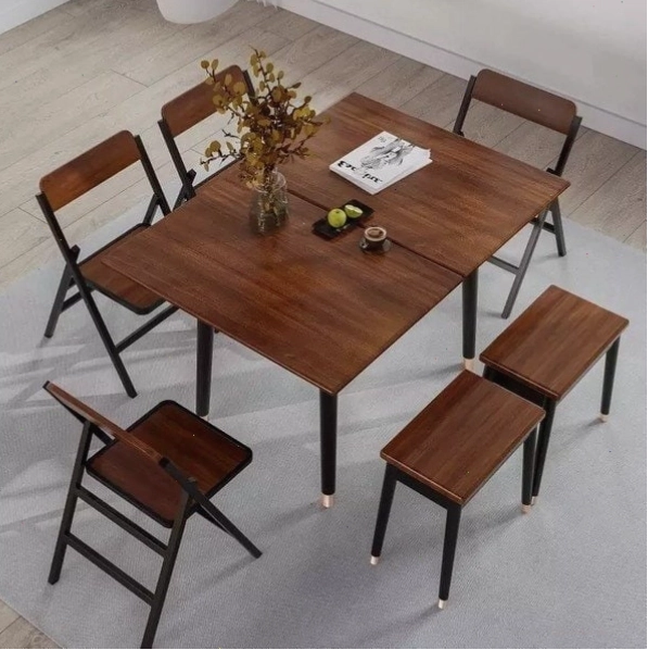 Bàn ăn thông minh xếp gọn kết hợp ghế ngồi