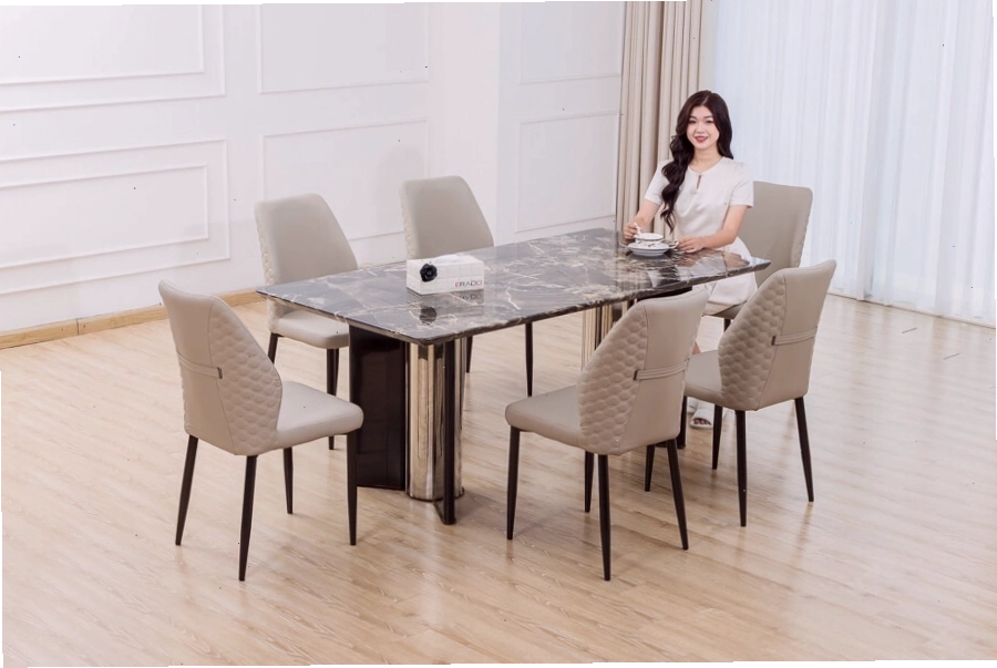 Bàn ăn VD531 thể hiện gu thẩm mỹ tinh tế của gia chủ