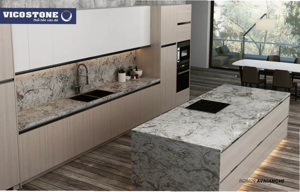 Bàn bếp đá VICOSTONE sang trọng, hiện đại