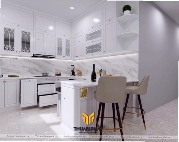 Bàn đảo bếp mini hiện đại