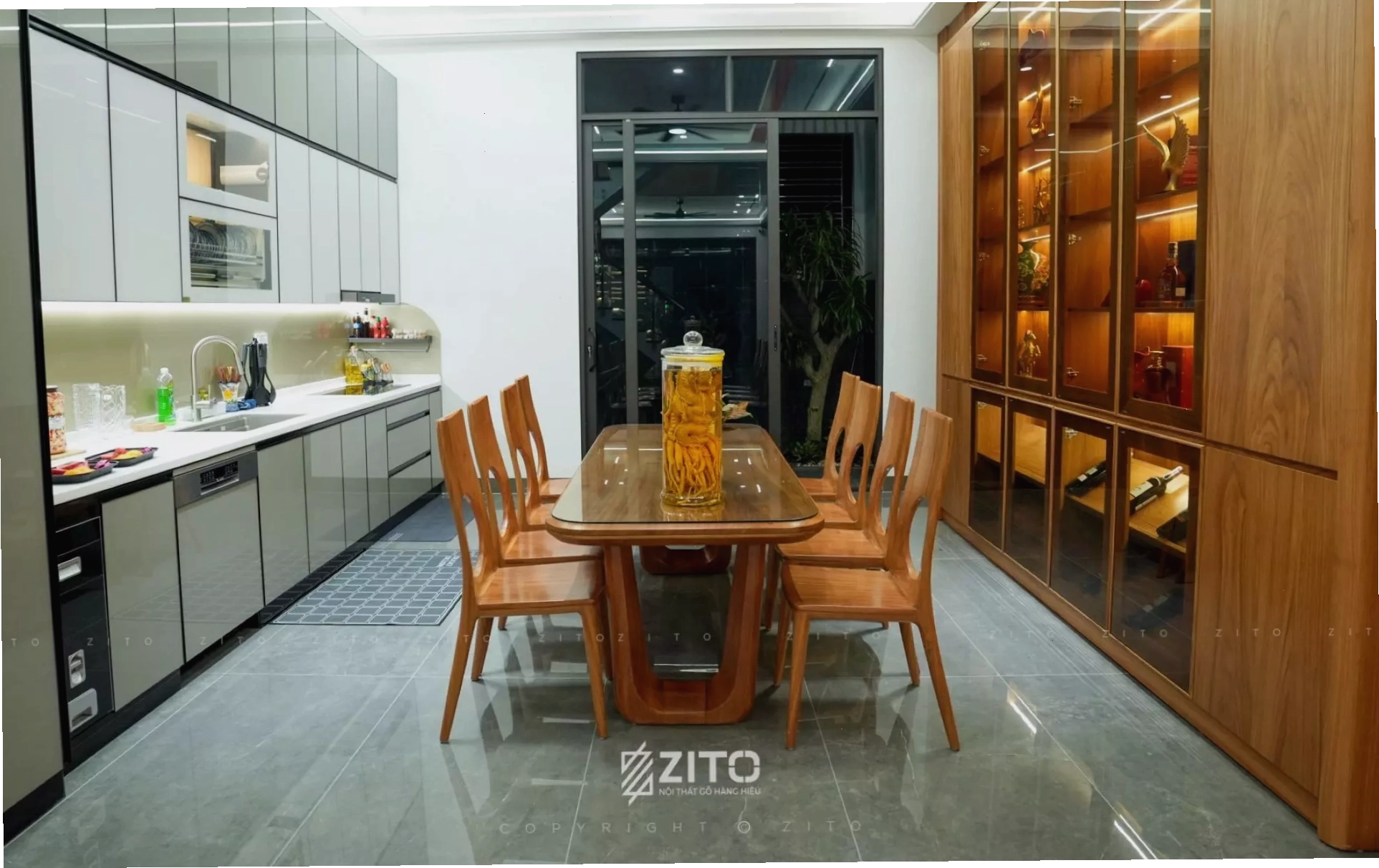 Bàn ghế ăn gỗ ZBA 608 và ZGA 618
