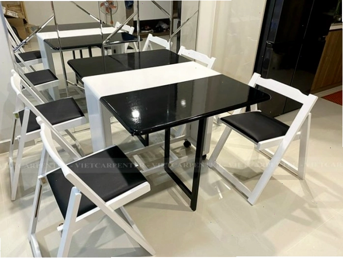 Bàn ghế ăn thông minh 6 ghế xếp gọn tiết kiệm diện tích cho chung cư