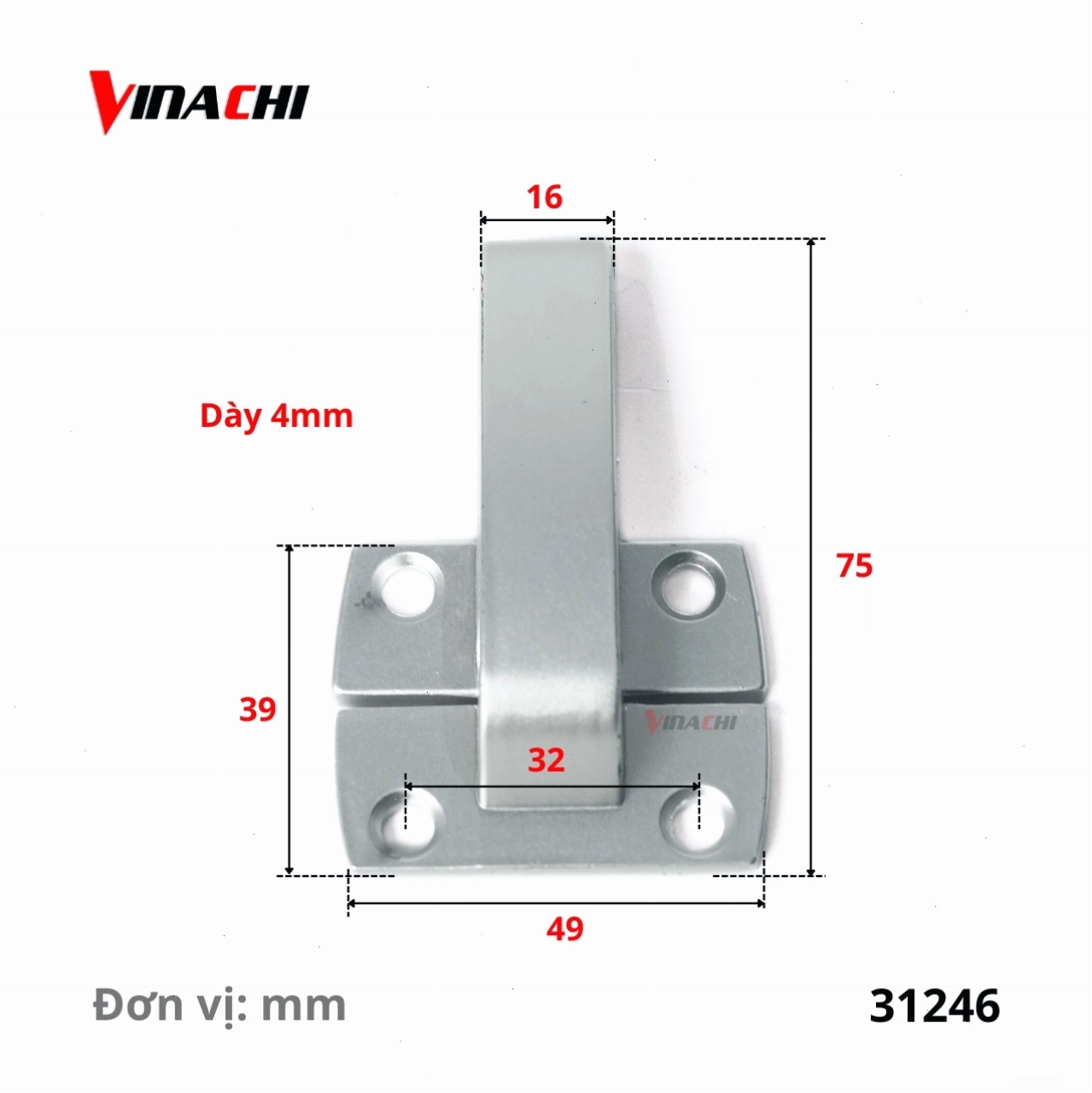 Bản lề nối cánh tủ bếp trên loại thẳng