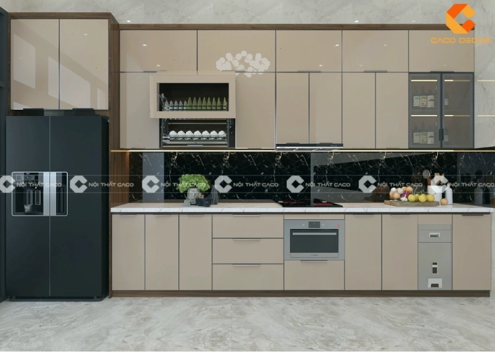Báo giá tủ bếp MDF phủ Melamine phụ thuộc vào nhiều yếu tố
