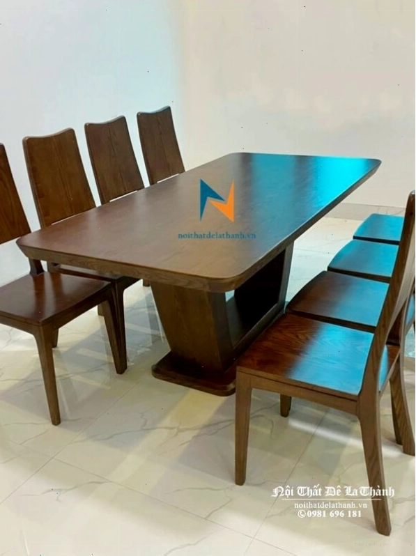 Bộ bàn ăn 8 ghế gỗ sồi hiện đại phù hợp không gian lớn