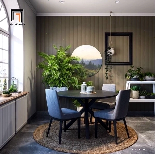 Bộ bàn ăn đá sang trọng với chân kim loại độc đáo