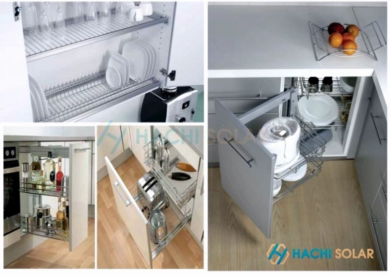 Các loại kệ tủ bếp thông minh thường được Hachi Solar tư vấn thi công cho khách hàng