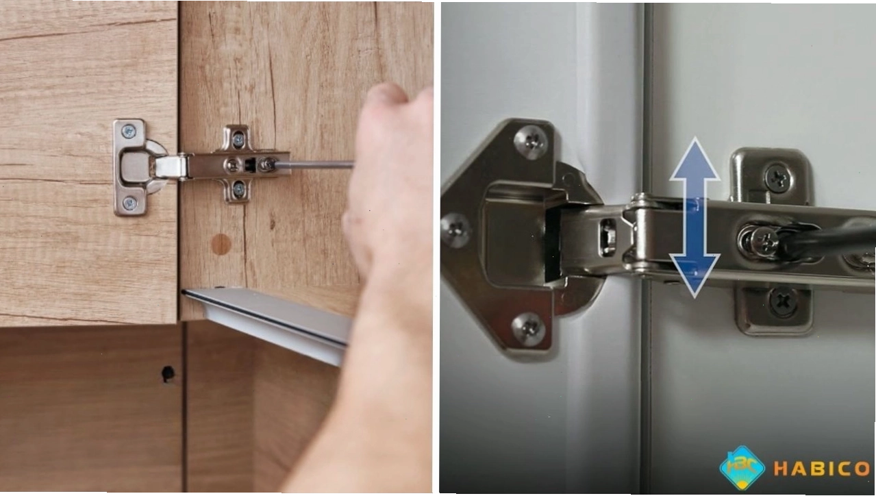 Cách điều chỉnh bản lề giảm chấn tủ bếp