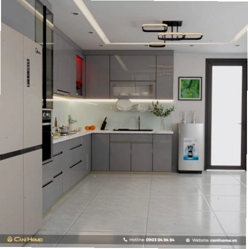 Cận cảnh khung tủ bếp inox 304 với bề mặt sáng bóng, chống gỉ sét hiệu quả