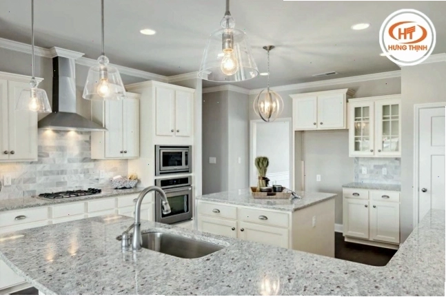Cấu trúc đá Granite siêu đặc rắn phù hợp với hạng mục bàn bếp