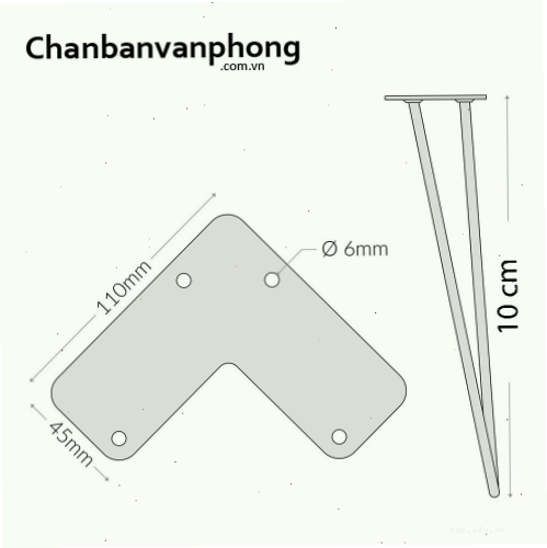 Chân bàn ăn kiểu hairpin màu đen, phù hợp với phong cách hiện đại