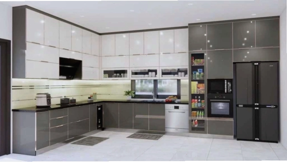 Chi tiết tủ bếp inox cánh kính với khung tủ bếp inox 304