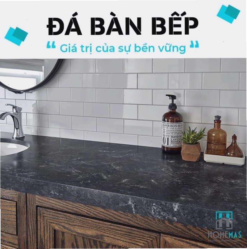 Đá bàn bếp nhân tạo - vật liệu phổ biến và bền bỉ cho không gian bếp hiện đại
