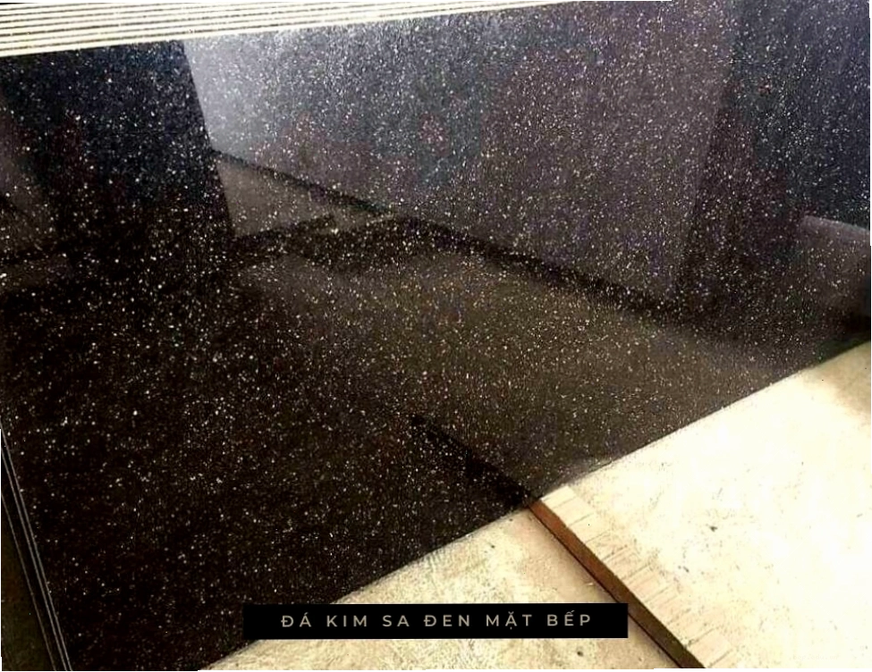 Đá kim sa đen mặt bếp