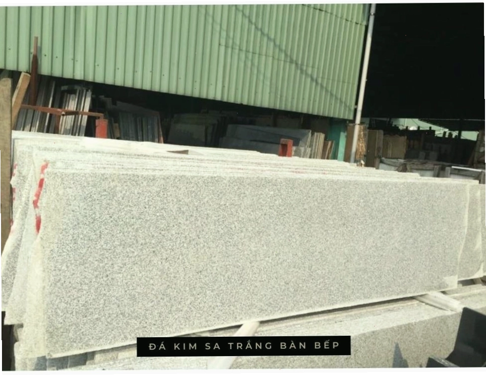 Đá kim sa trắng bàn bếp