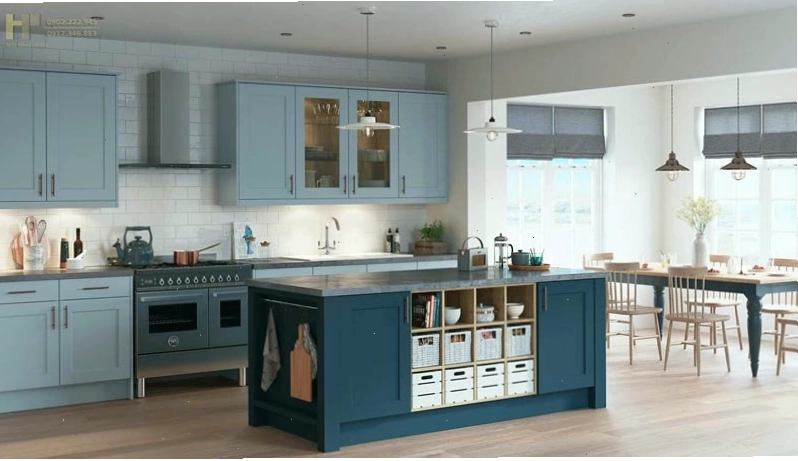 Đảo bếp đa năng kết hợp khu vực chuẩn bị và nấu nướng