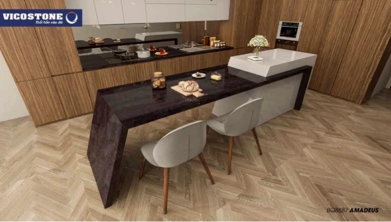 Đảo bếp kết hợp bàn ăn xu hướng thiết kế hiện đại mới