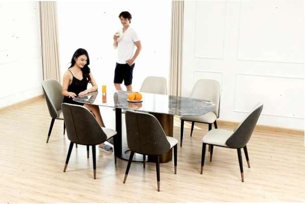 Ghế ăn bọc da chân sắt phong cách tối giản