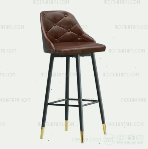 Ghế đảo bếp chân sắt thiết kế tối giản