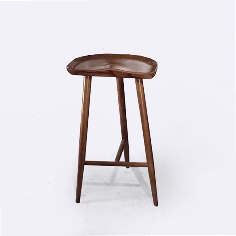 Ghế đảo bếp gỗ Taburet 3 chân phong cách vintage