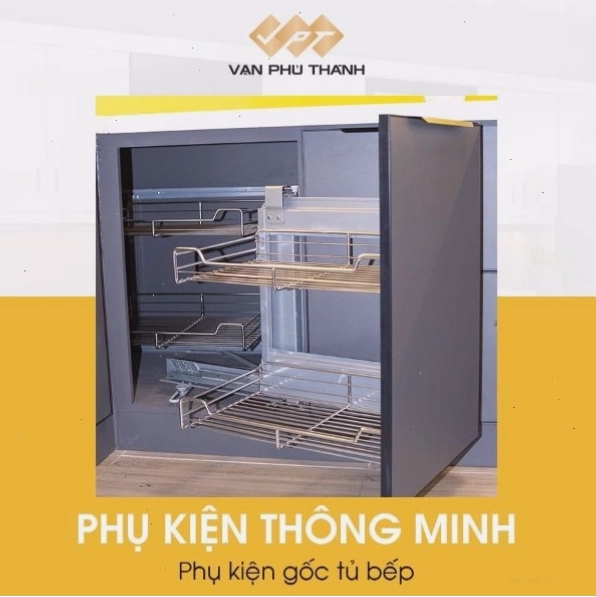 Giá góc liên hoàn tối ưu không gian tủ bếp dưới
