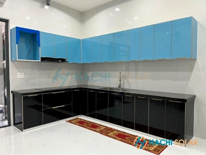 Giai đoạn lắp đặt hoàn thiện tủ bếp tại công trình