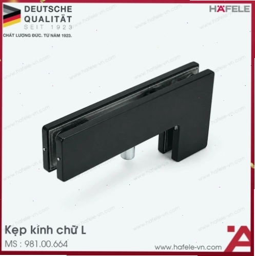 Kẹp kính chữ L màu đen Hafele