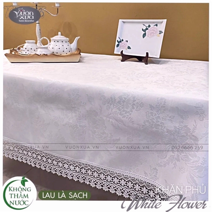 Khăn trải bàn ăn chống thấm, dễ dàng làm sạch