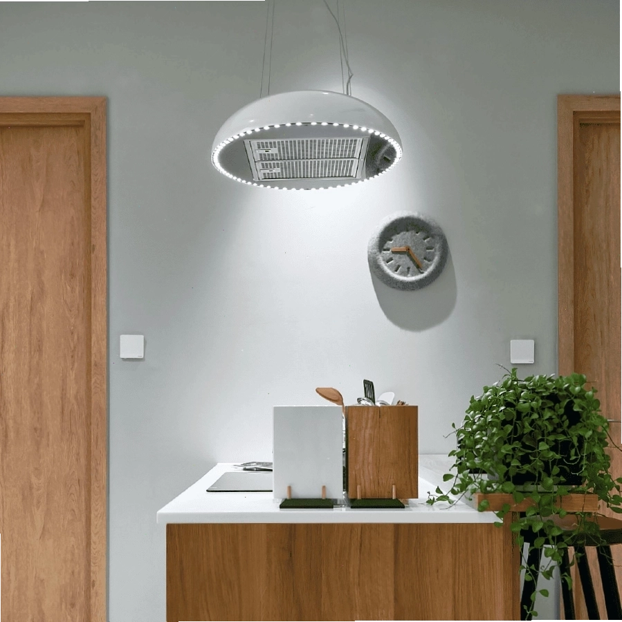 Không gian bếp sang trọng với máy hút mùi đảo bếp Malloca Eclipse K600