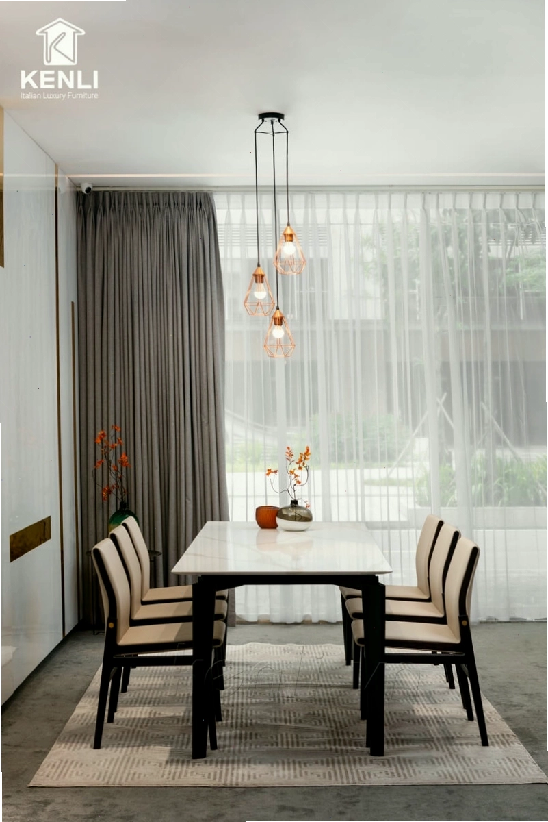 Kích thước bàn ăn 6 người chữ nhật hiện đại
