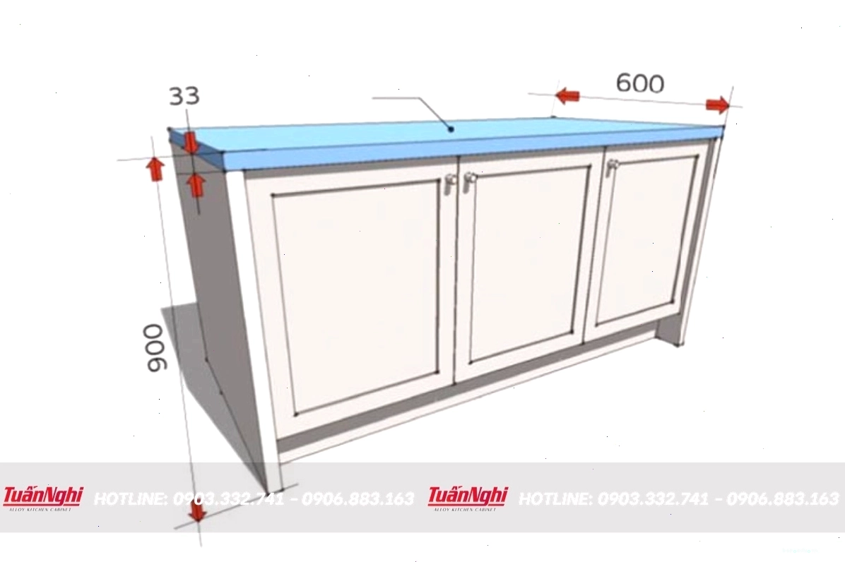Kích thước mặt bàn bếp tiêu chuẩn và độ dày