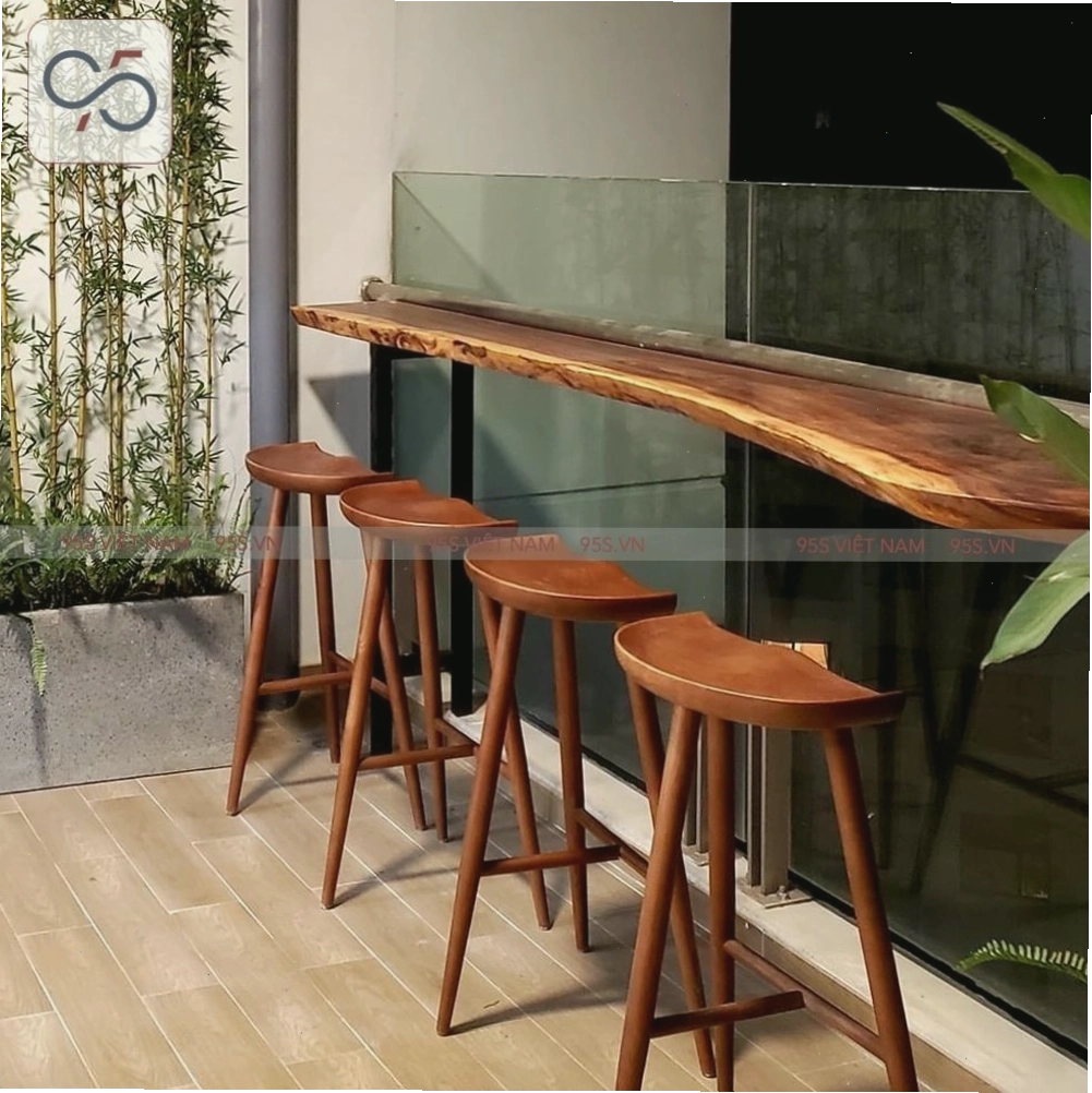 Kiểu dáng ghế đảo bếp gỗ Taburet