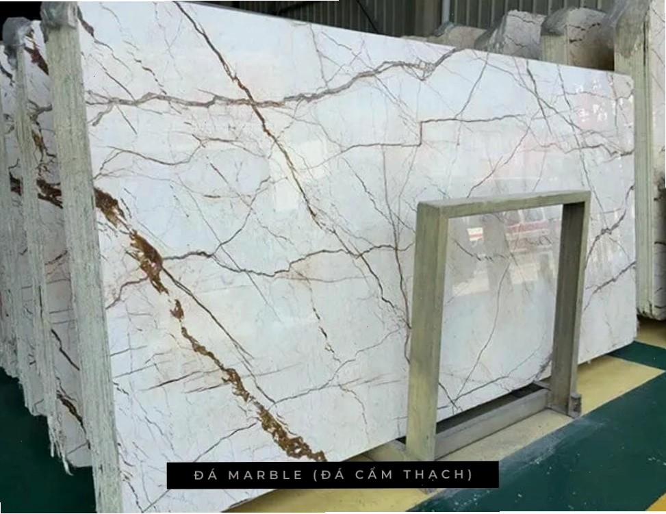 Mặt bếp đá Marble nhân tạo vân mây