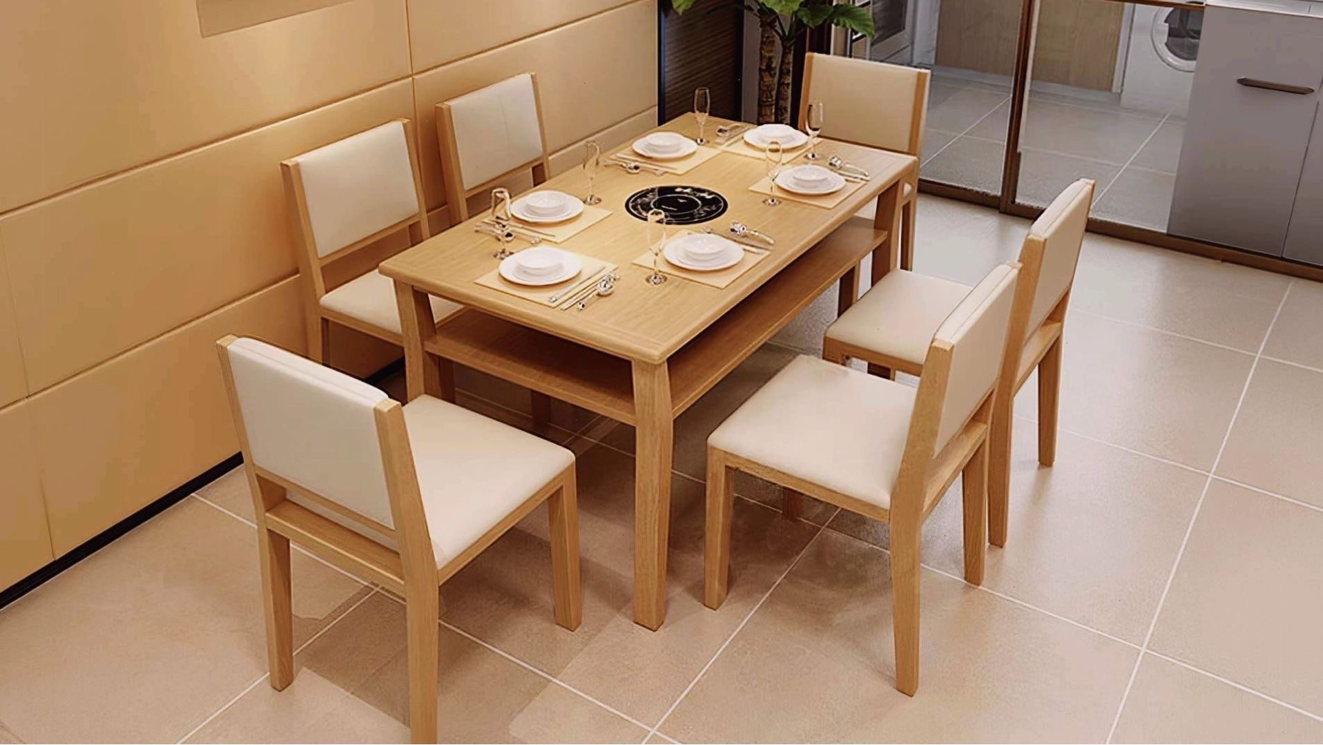 Mẫu bàn ăn chữ nhật 6 ghế đẹp cho gia đình
