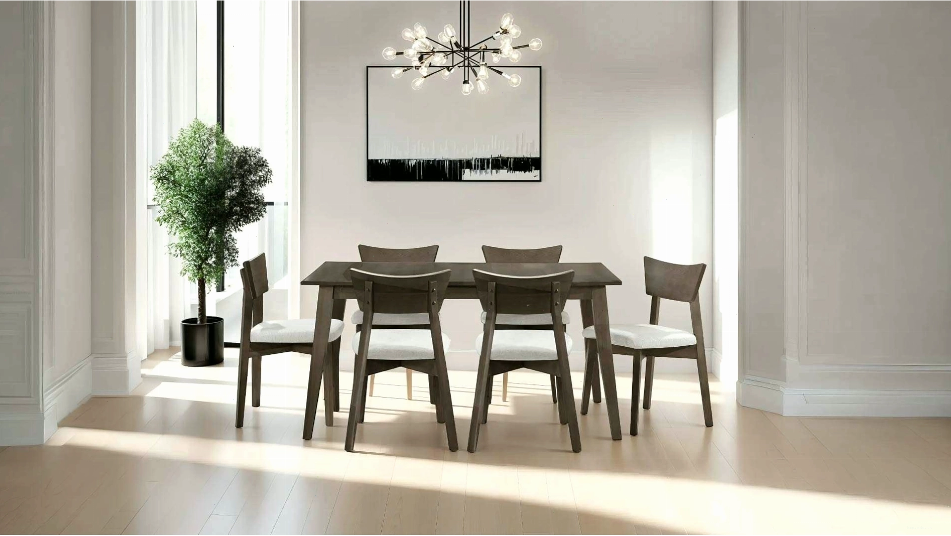 Mẫu bàn ăn gỗ công nghiệp 6 ghế