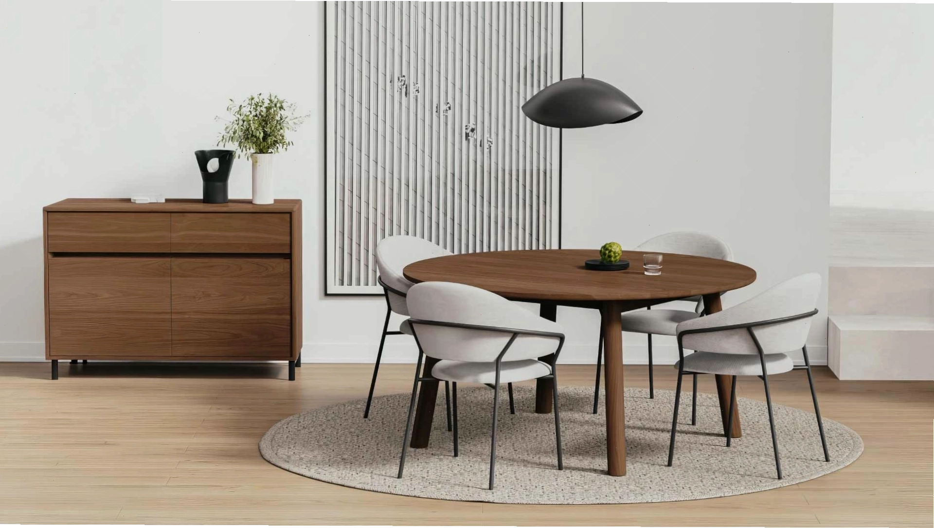 Mẫu bàn ăn tròn 4 ghế đẹp cho phòng bếp