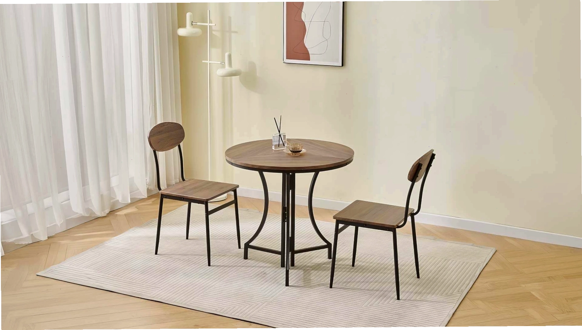 Mẫu bộ bàn ăn 2 ghế gỗ công nghiệp