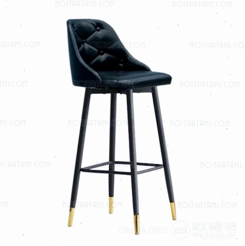 Mẫu ghế đảo bếp bọc da cao cấp màu đen sang trọng