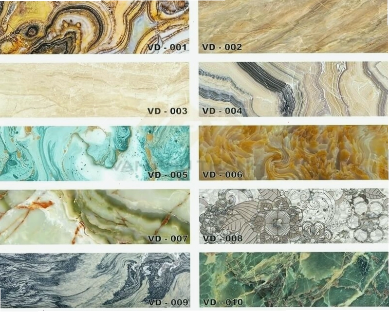 Mẫu kính bếp 3D vân đá tham khảo 1