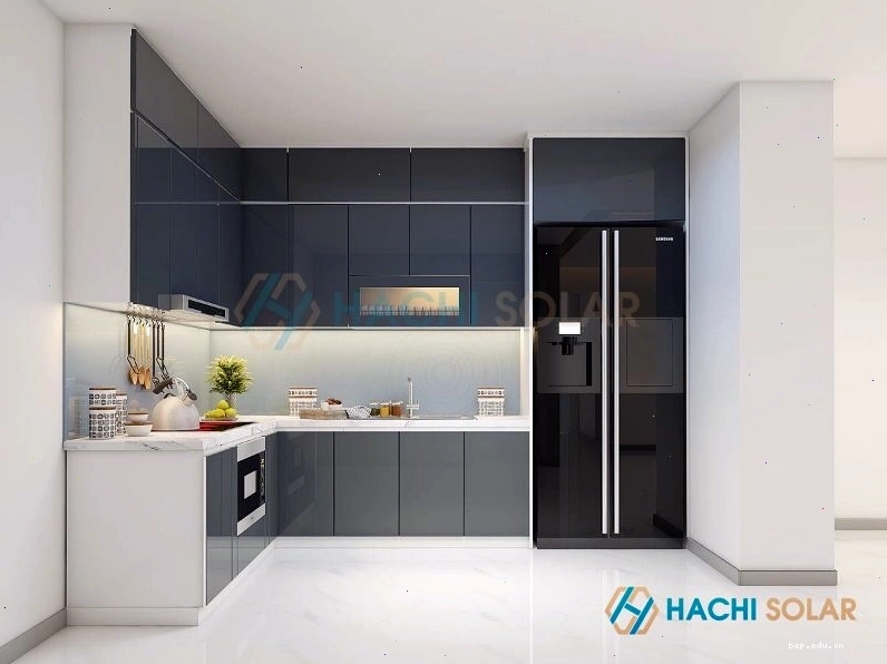 Mẫu tủ bếp âm tường nhôm kính giá rẻ