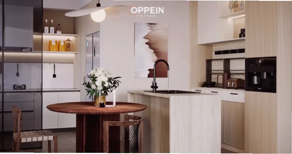 Mẫu tủ bếp đẹp phong cách Bắc Âu (Scandinavian) nhẹ nhàng