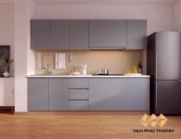 Mẫu tủ bếp đơn giản hiện đại nhỏ gọn tại Vạn Phú Thành