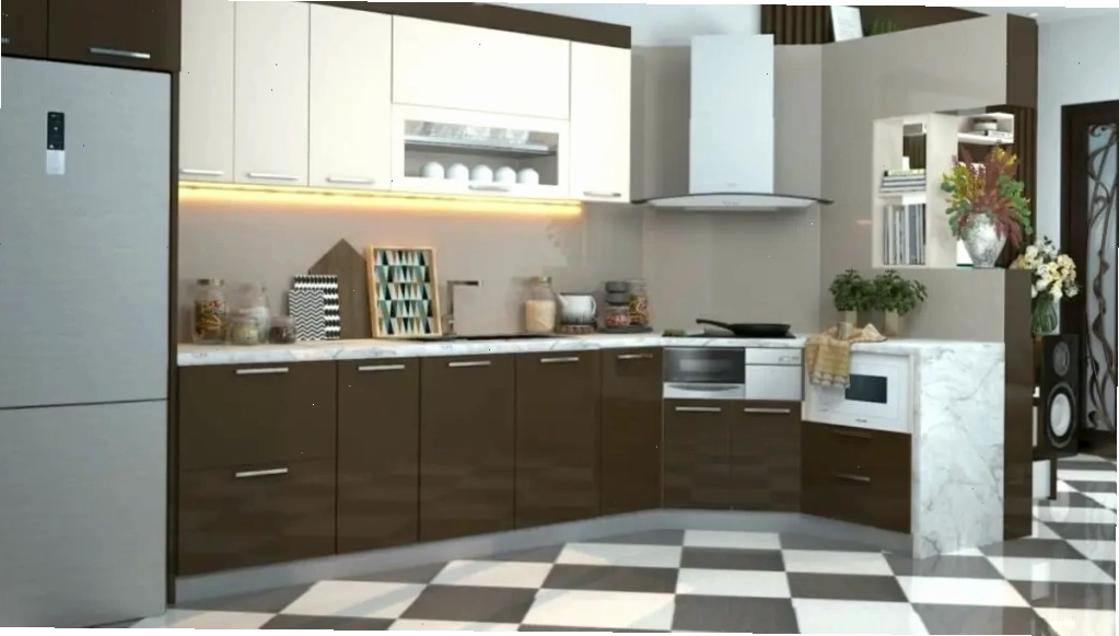 Mẫu tủ bếp dưới màu xám hiện đại, phong cách tối giản