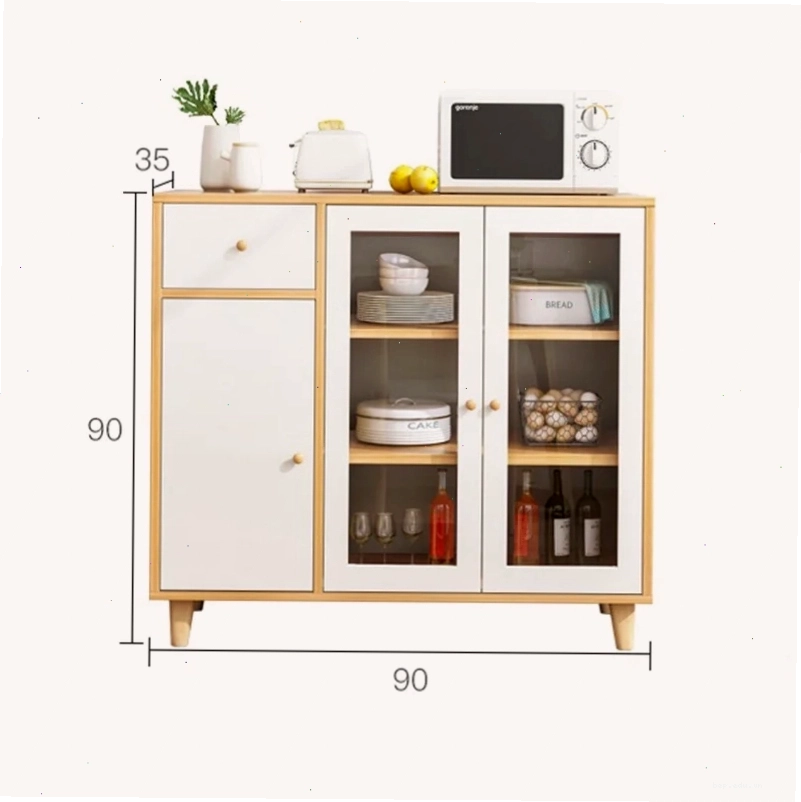 Mẫu tủ bếp gỗ tự nhiên đơn giản, bề mặt phẳng, tay nắm âm