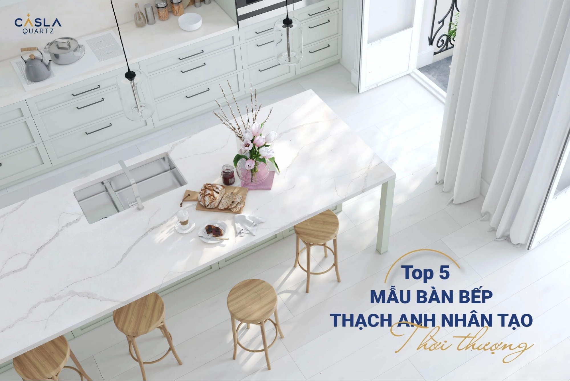 Những mẫu đá nhân tạo làm mặt bàn bếp đẹp nhất hiện nay