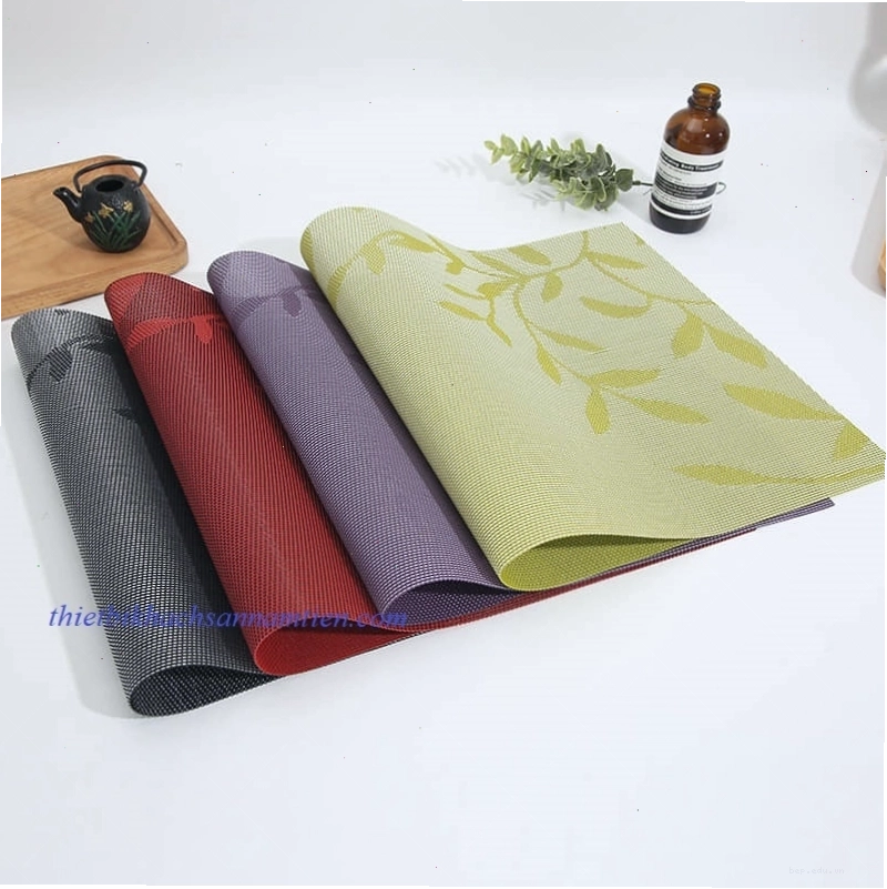 Tấm lót bàn ăn hình chữ nhật màu trắng sang trọng