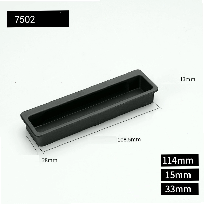 Tay nắm âm cửa lùa 7502 màu đen size nhỏ tiện lợi