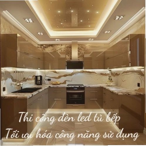 Thi công đèn led tủ bếp tối ưu hóa công năng