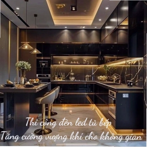 Thi công đèn tủ bếp tăng cường vượng khí